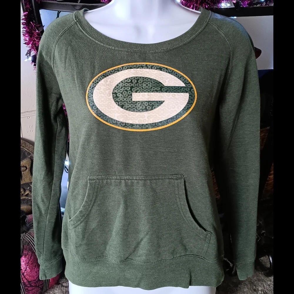 💚💛*4/$15* Green Bay Packers Team Pullover Sweatshirt Girls XL 14 16 NFL Long